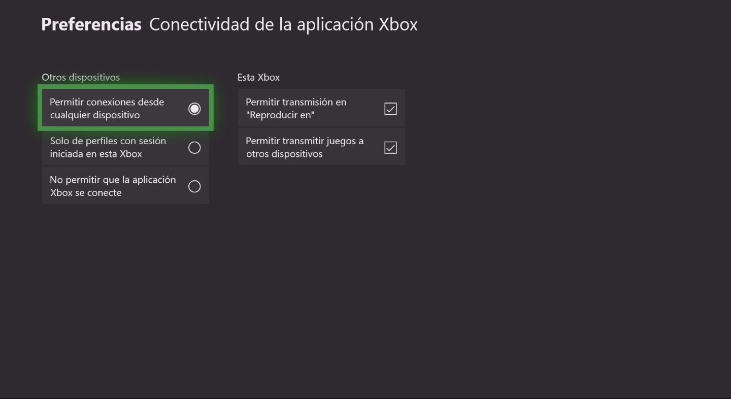 Xbox One retransmisión ajustes