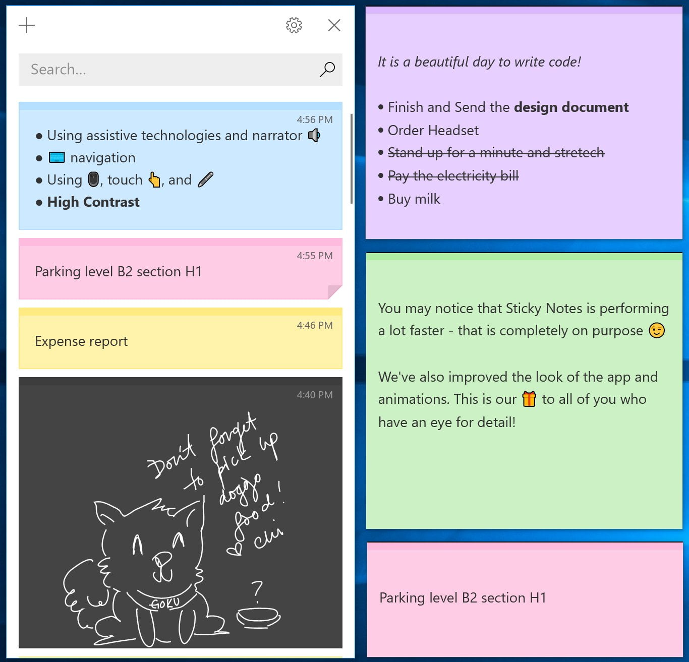 Sticky Notes 3.0 tendrá Home y barra de búsqueda