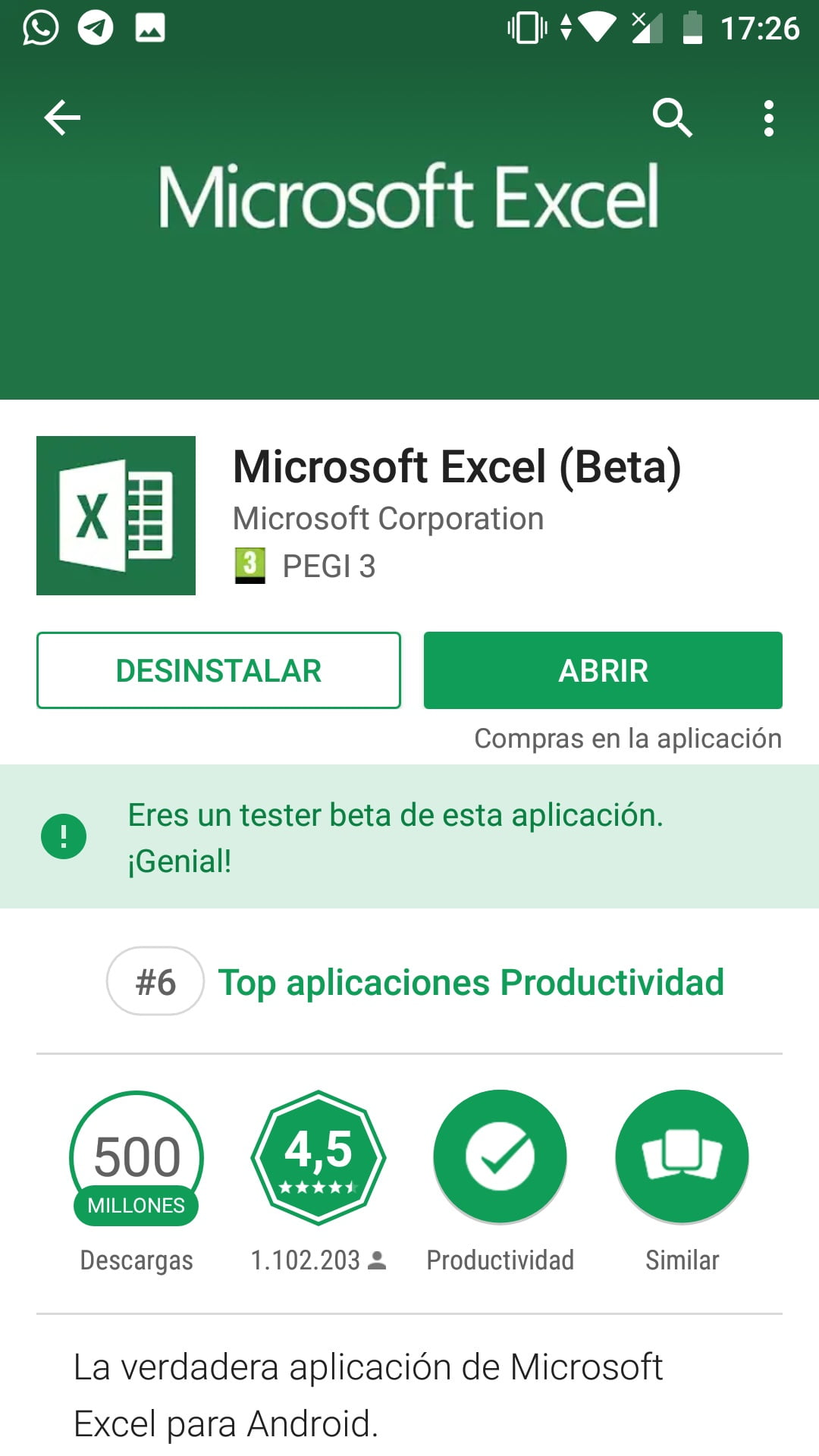 Excel Mobile Android