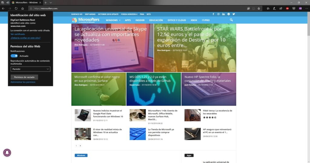 Novedades Microsoft Edge Windows 10 October 2018 Update