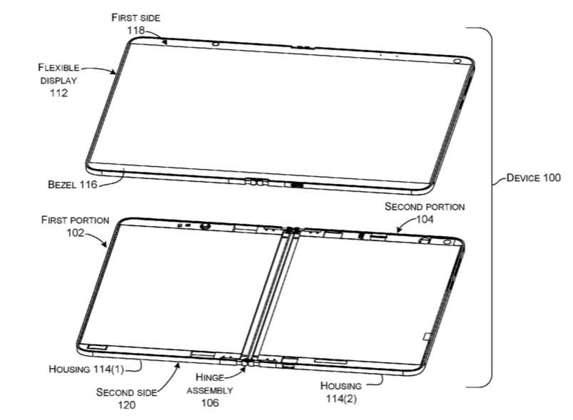 Patente de dispositivo plegable de Microsoft