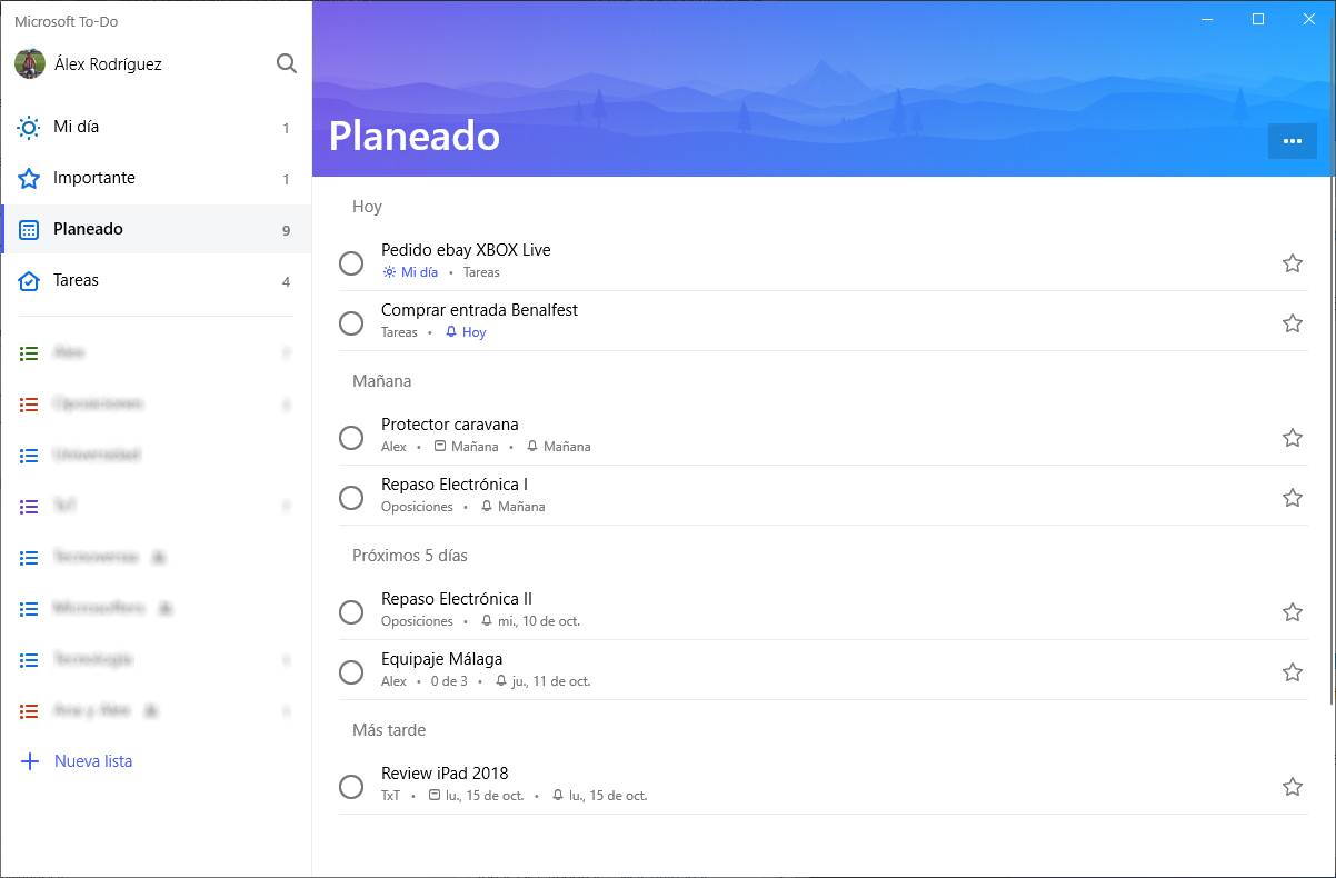 Microsoft To-Do introduce la lista de Planeado