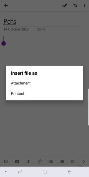 OneNote para Android nos permite insertar PDF como elementos escaneados