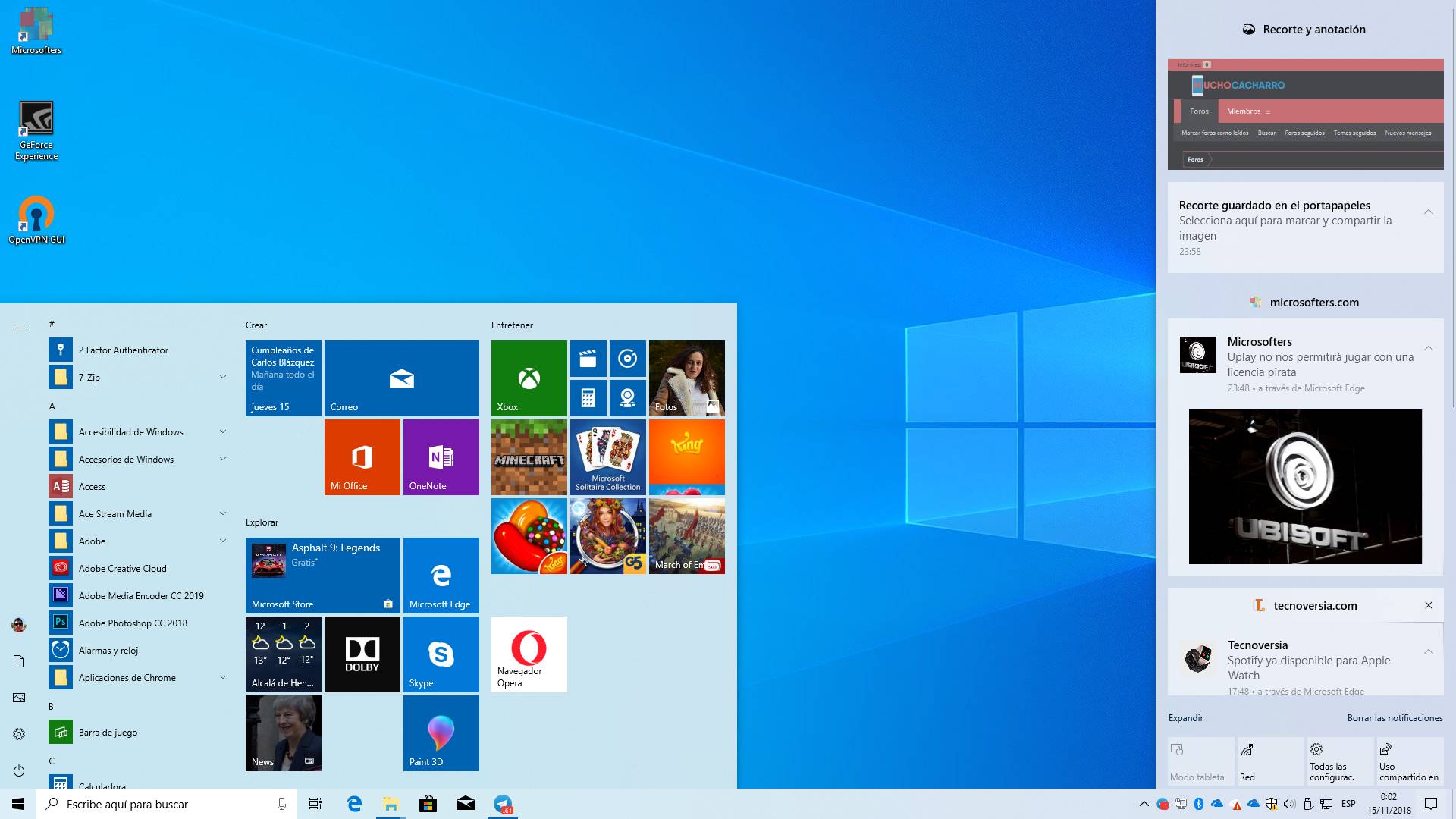 El tema claro mejora en Windows 10