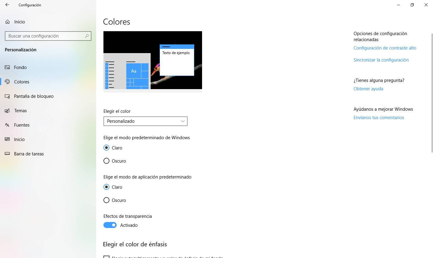 El tema claro mejora en Windows 10