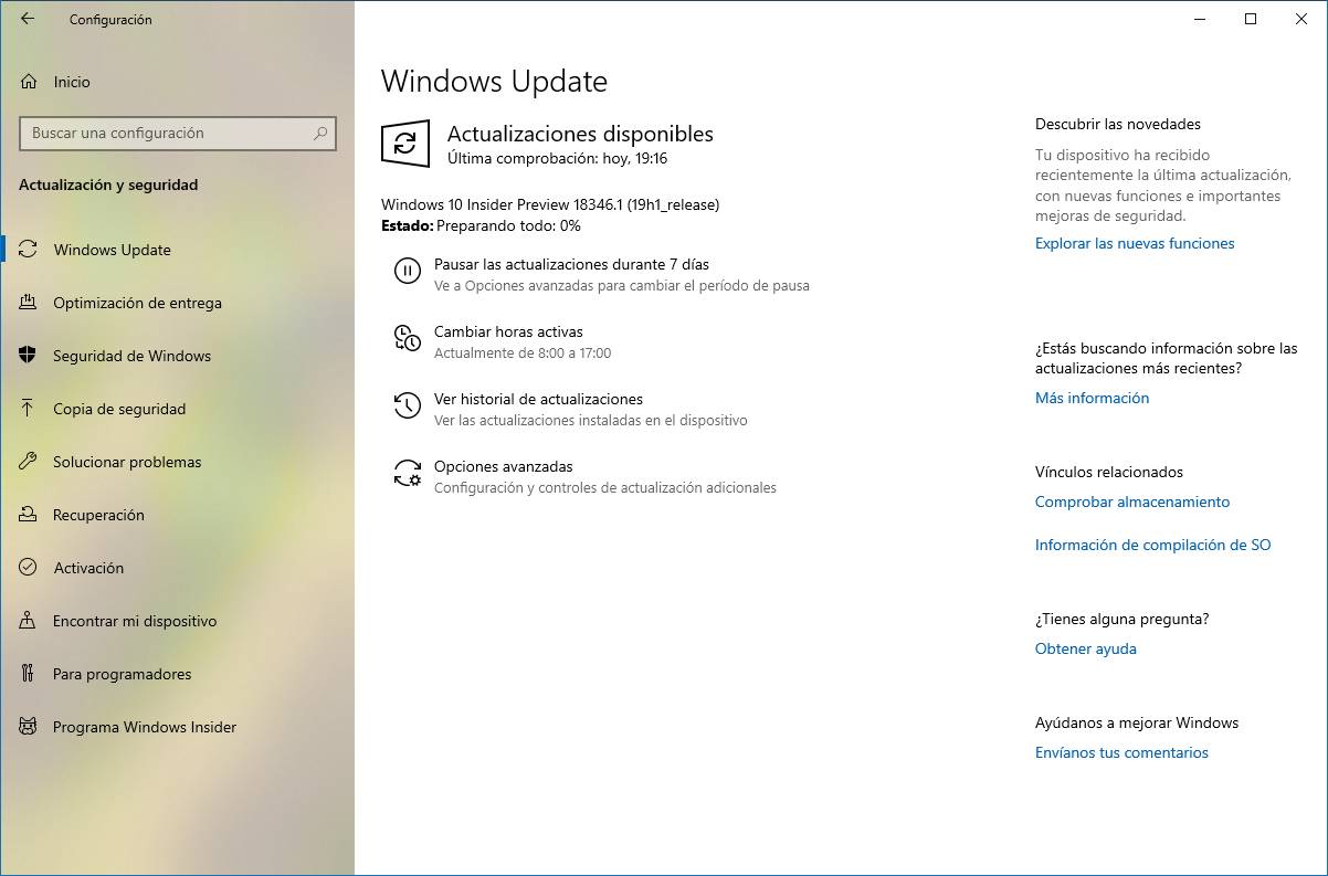 Build 18346 Windows 10