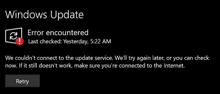 Error Windows Update