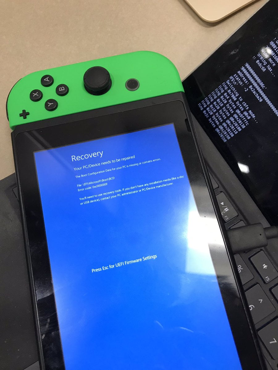 Nintendo Switch con el recovery de Windows 10