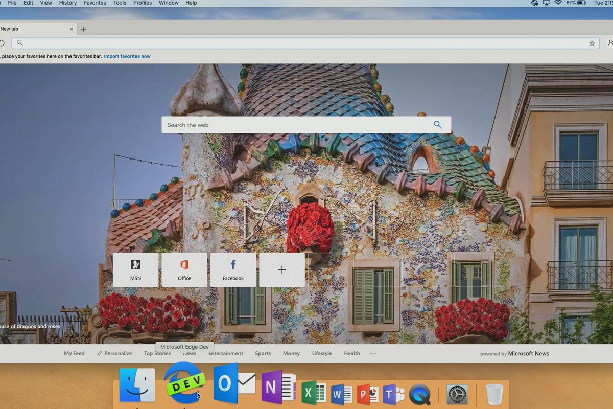 Microsoft Edge sobre Chromium en MacOS