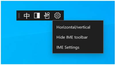Ocultar la barra de tareas del IME Chino de Windows 10 Build 18963