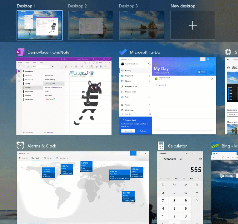 Renombrar los escritorios virtuales de Windows 10 en la Build 18963