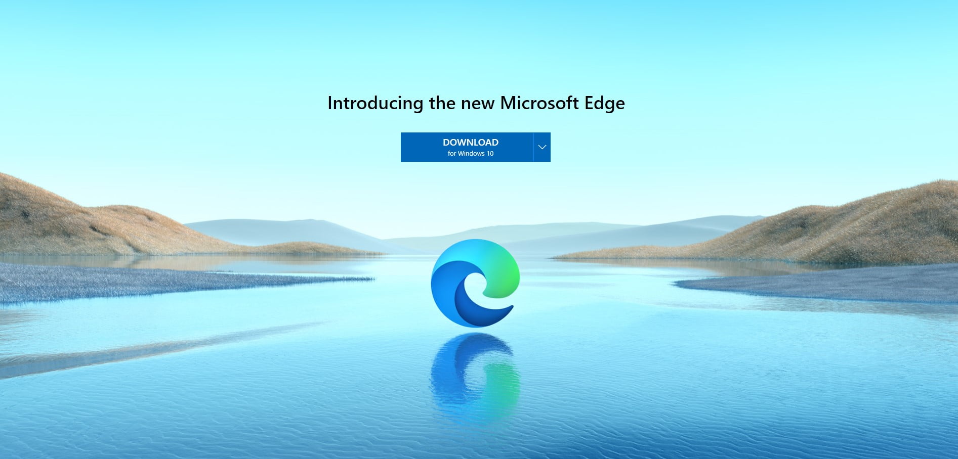 Logo de Edge con resplandor sobre el agua
