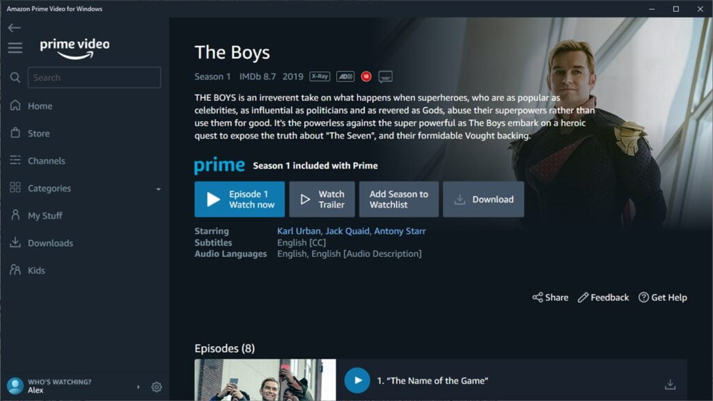 Amazon Prime Video aparece en la Microsoft Store