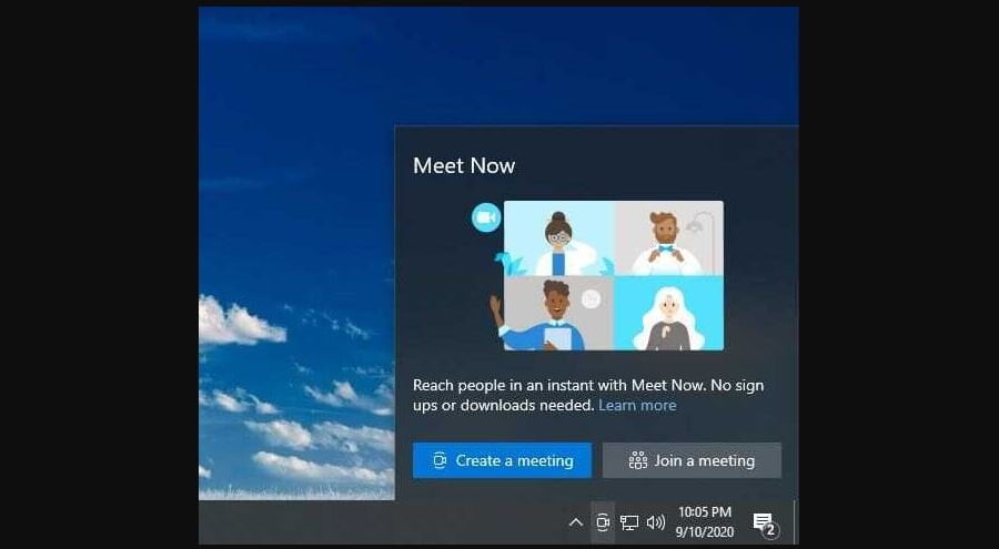 Skype Meet Now integrado en Windows 10