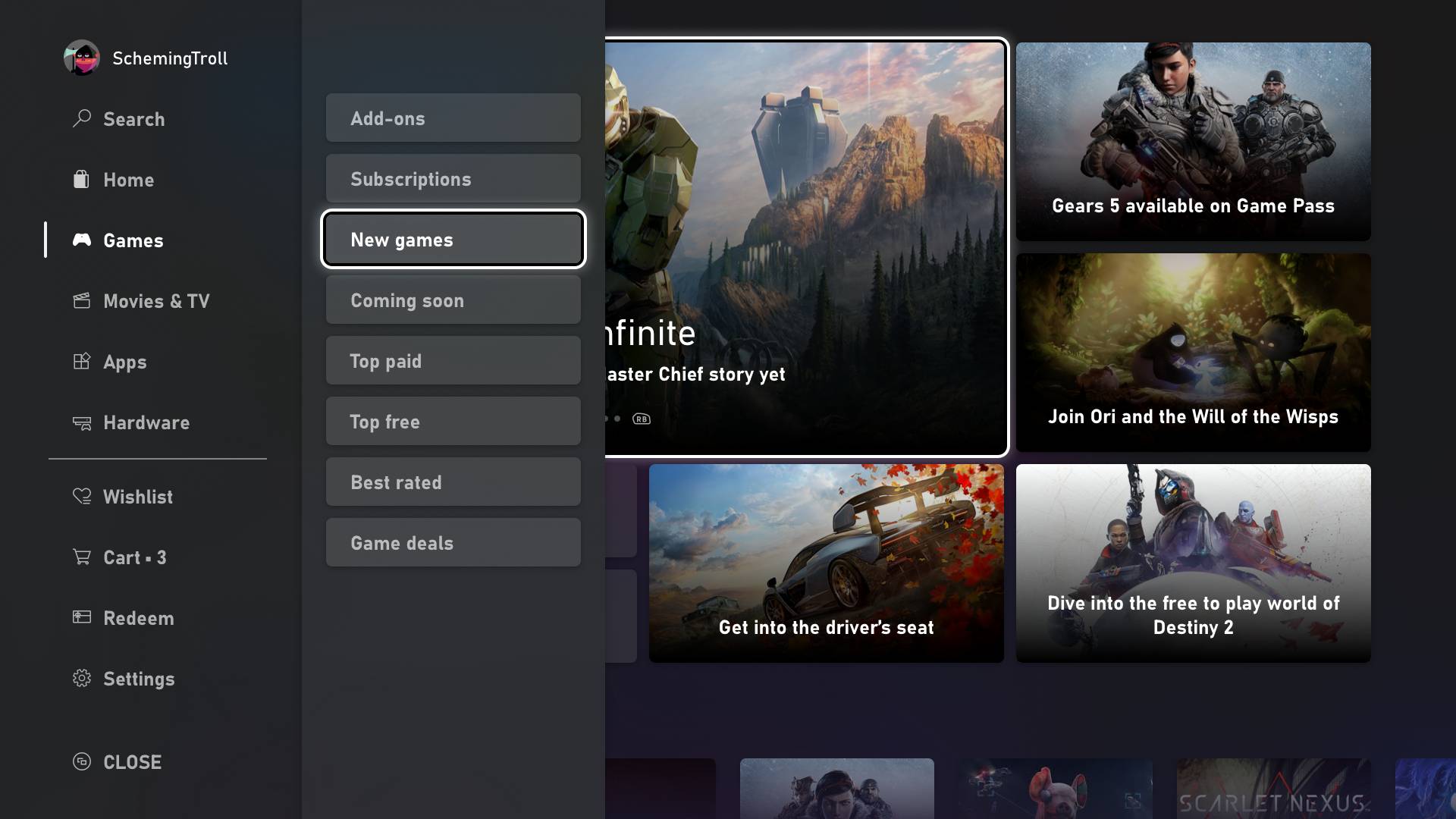 Captura de la nueva tienda de Xbox