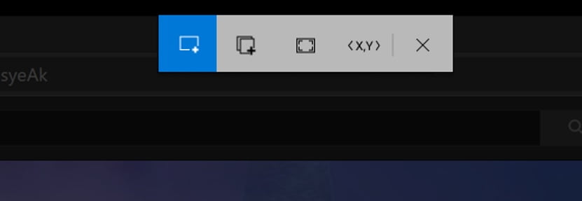 La interfaz de captura de vídeo de PowerToys es similar a la de Recorte y Anotación en Windows 10