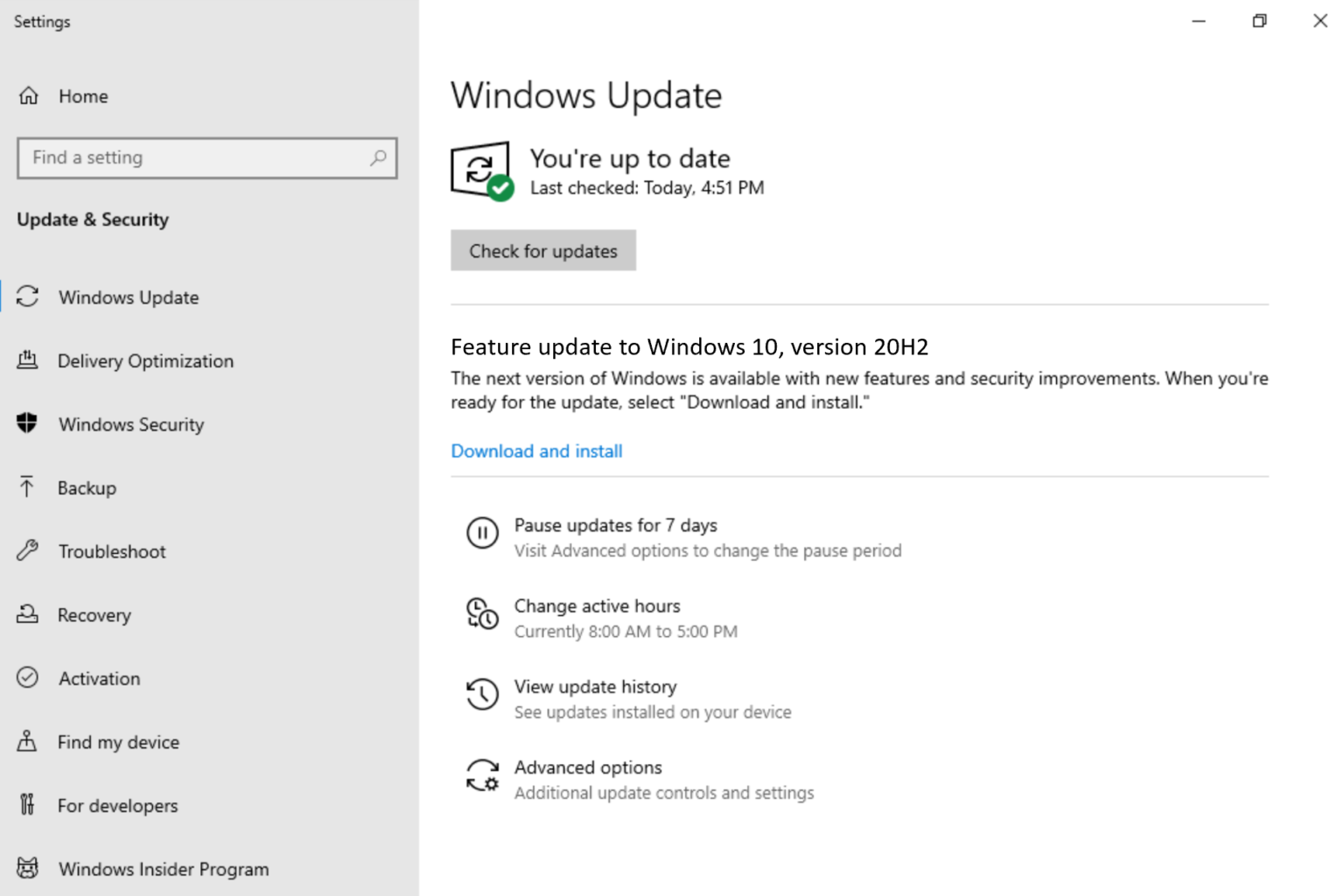 Instala Windows 10 20H2