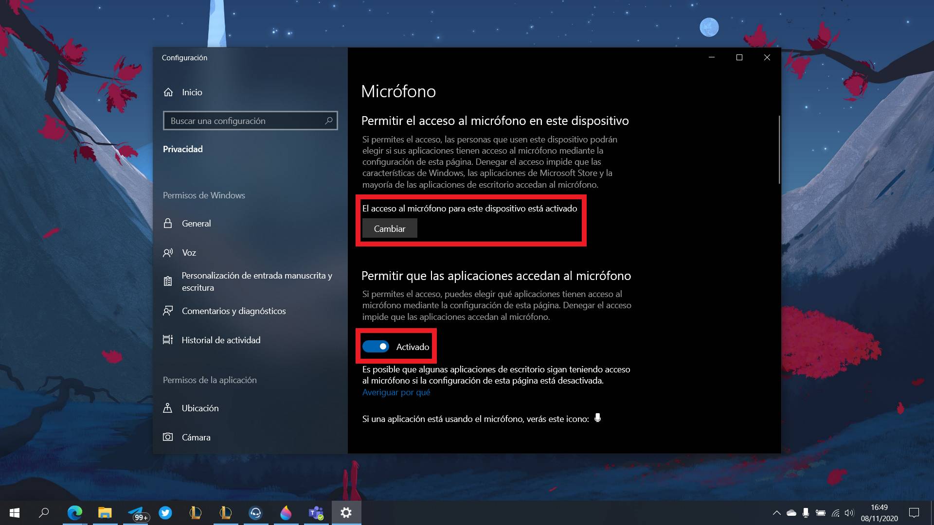Configuración de micrófono en Windows 10