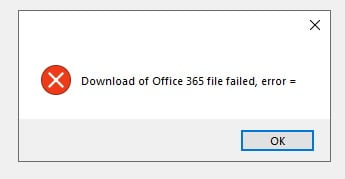 Error al actualizar Office 365 con la actualización KB4580364