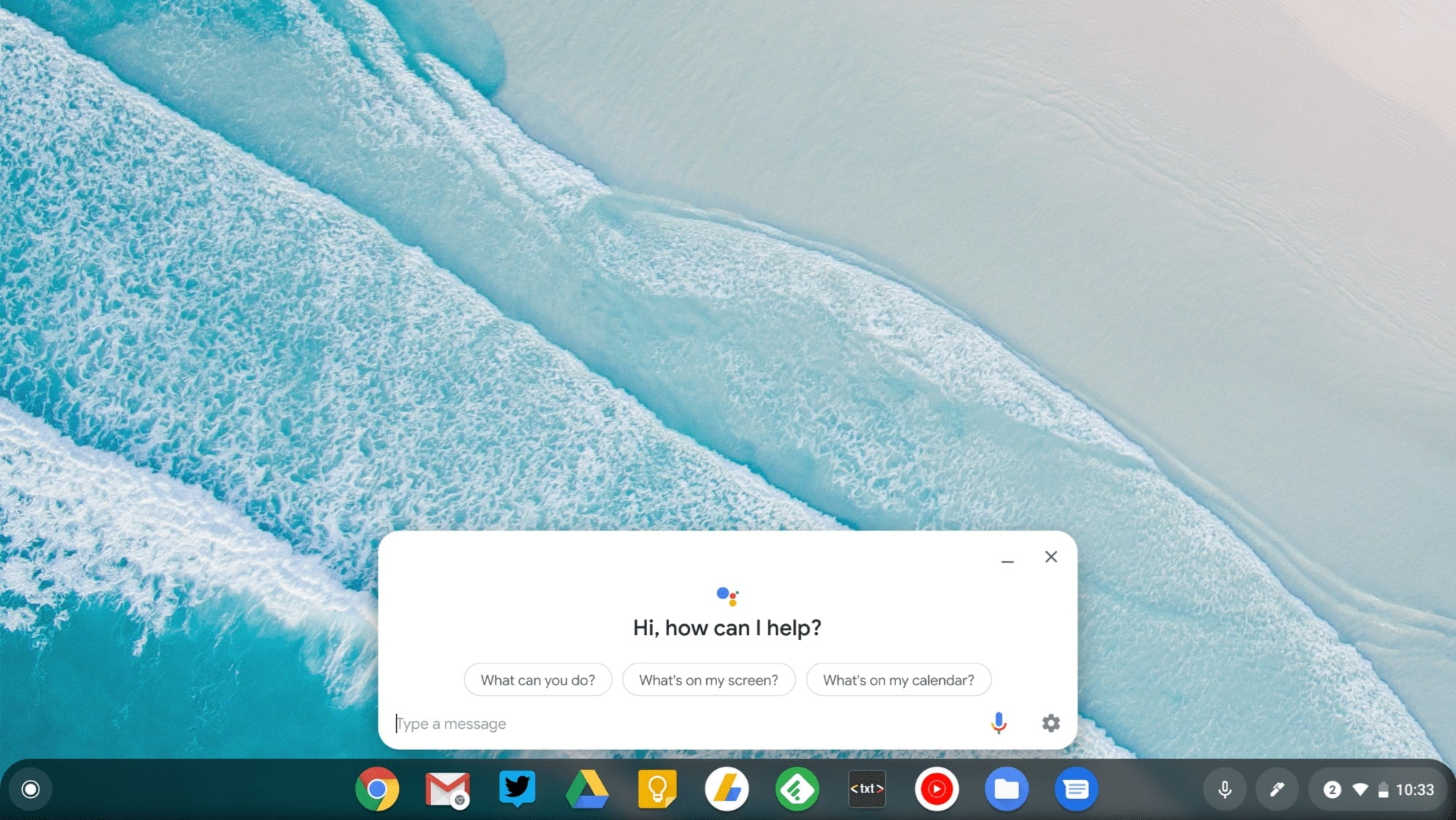 Imagen del escritorio de ChromeOS