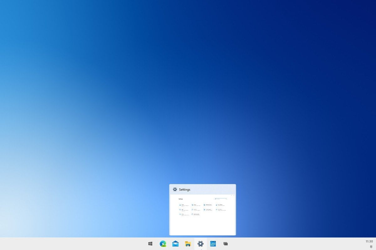 Barra de tareas de Windows 10X