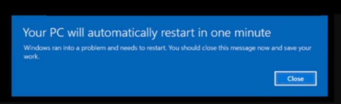 El reinicio en Windows 10