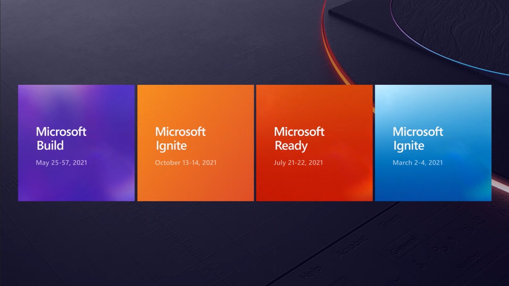 Fechas de todos los eventos de Microsoft en 2021