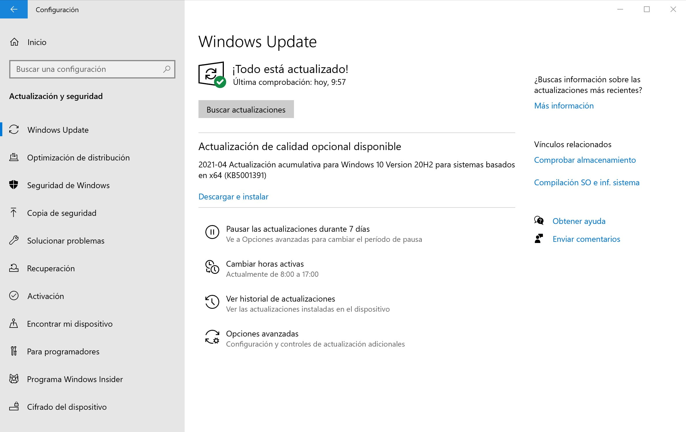 Descarga Windows 10 21H1