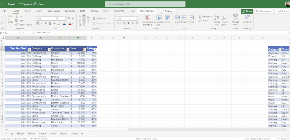 Diseño de celdas en Excel web