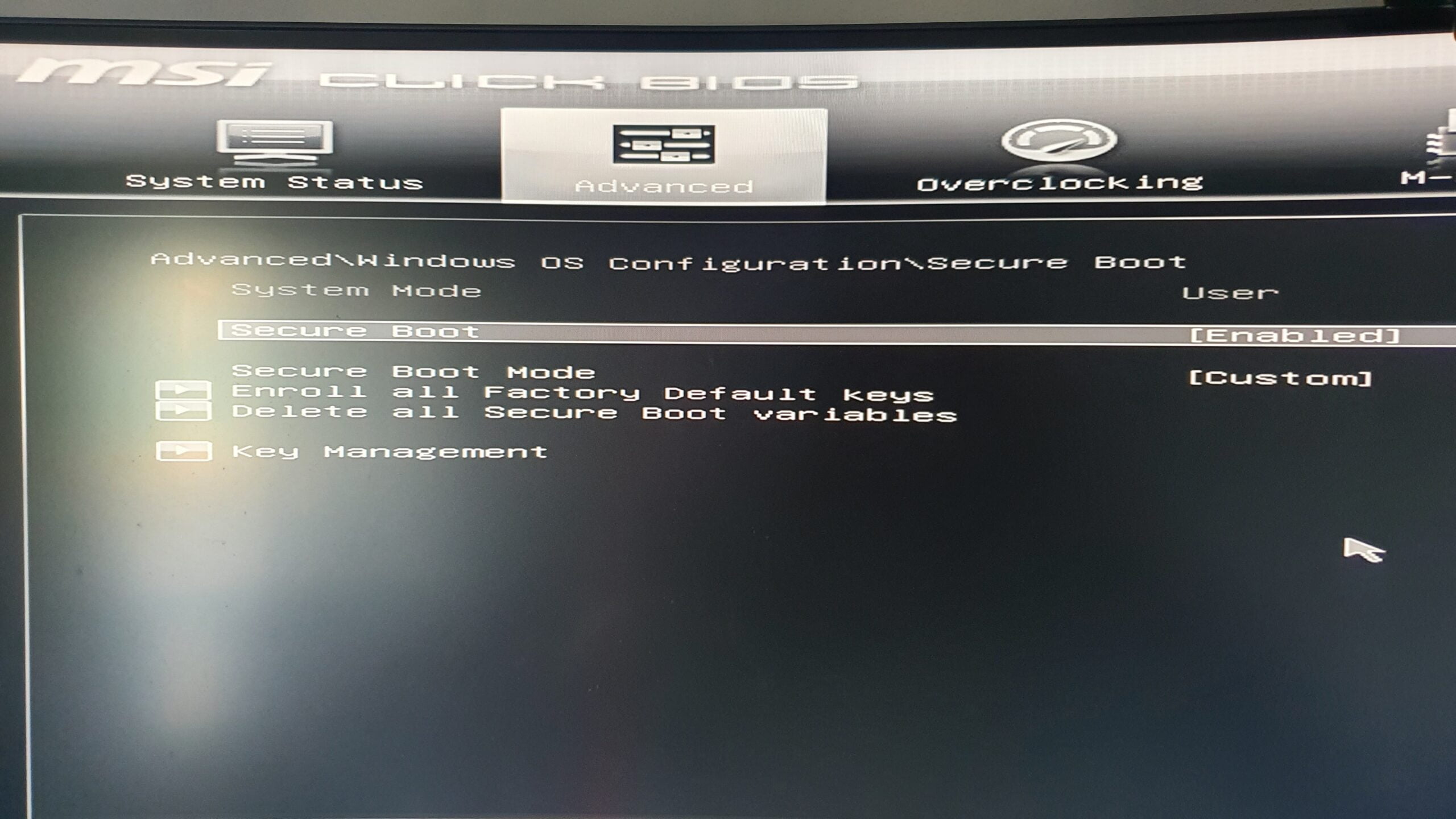 Habilitar Secure Boot desde BIOS