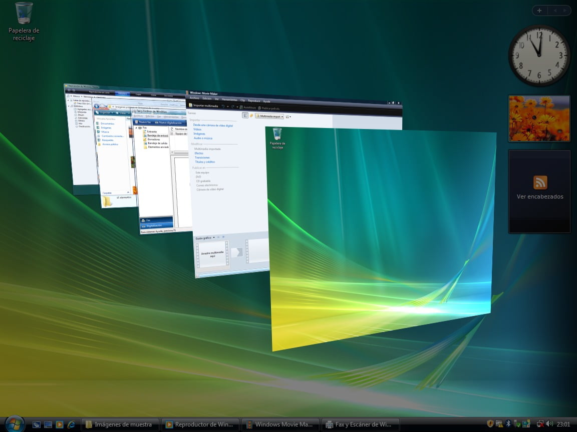 Flip 3D en Longhorn, o Windows Vista.