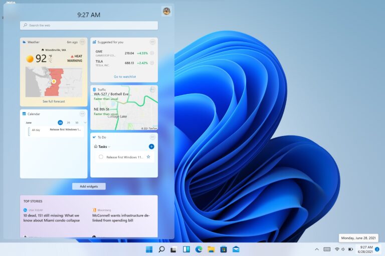 Windows 11 añade widgets para monitorizar el uso de la CPU, la memoria y la GPU