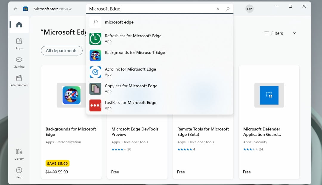 Las extensiones en Microsoft Edge en Windows 11
