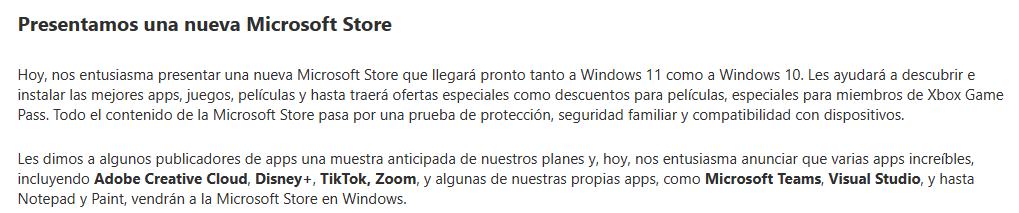 Microsoft habla sobre la Microsoft Store