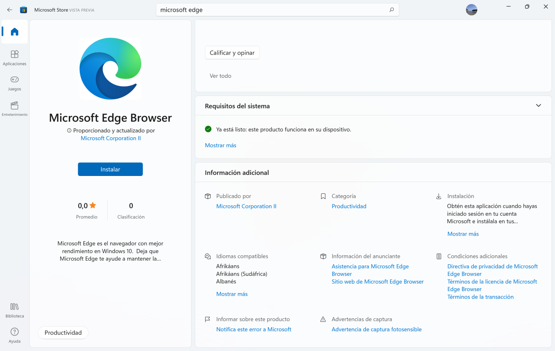 Microsoft Edge también llega a la Tienda de Windows 11 | Microsofters