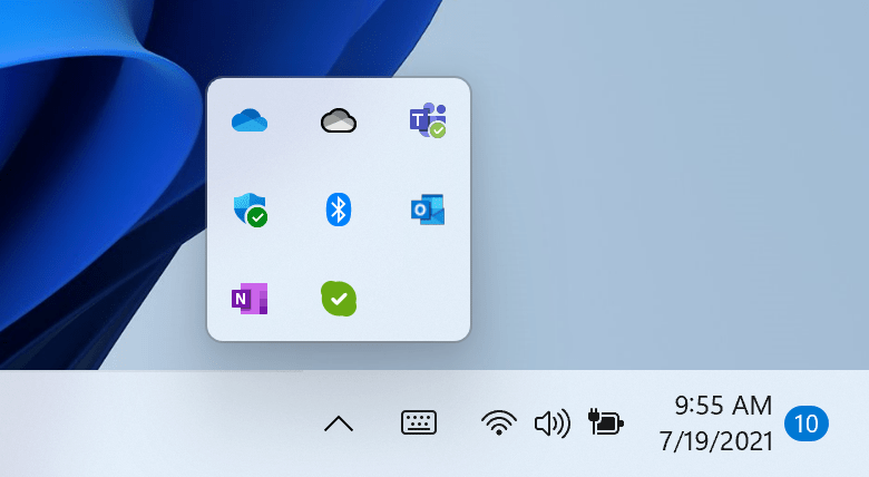 Nuevos tray icons en Windows 11