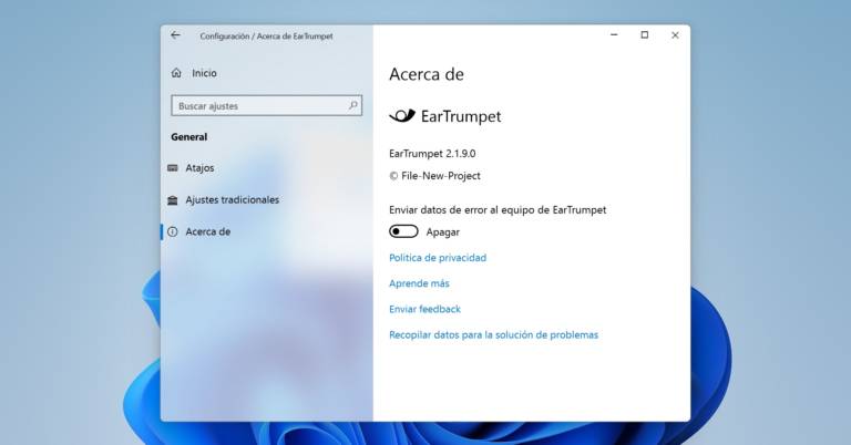 EarTrumpet se actualiza para dar soporte a Windows 11