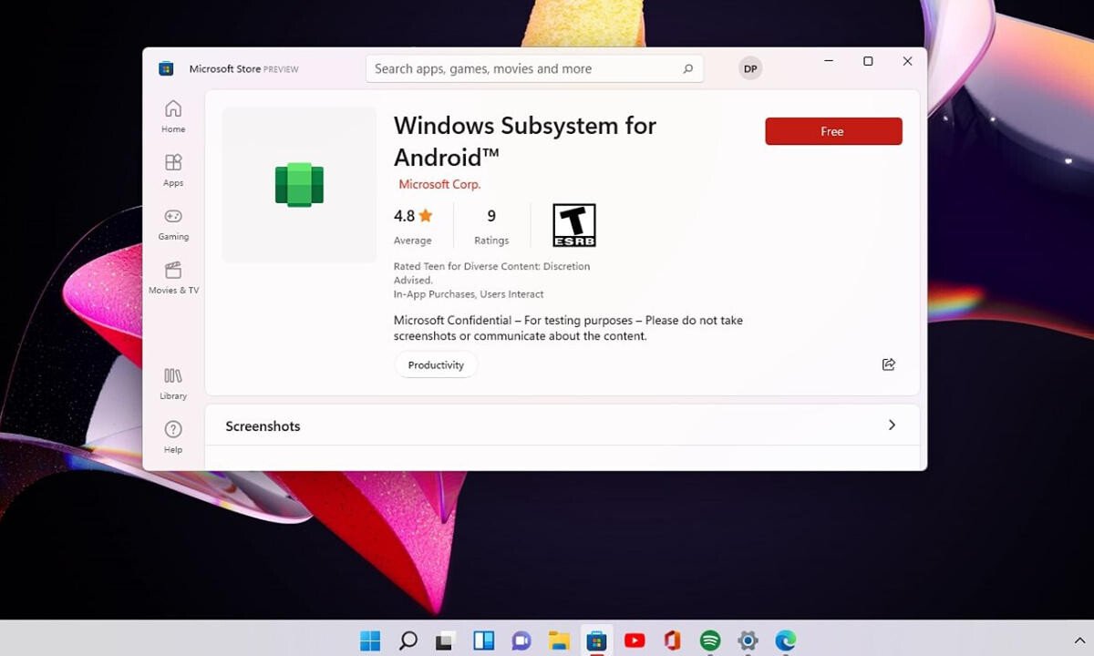 Subsistem Windows untuk Android di Windows 11