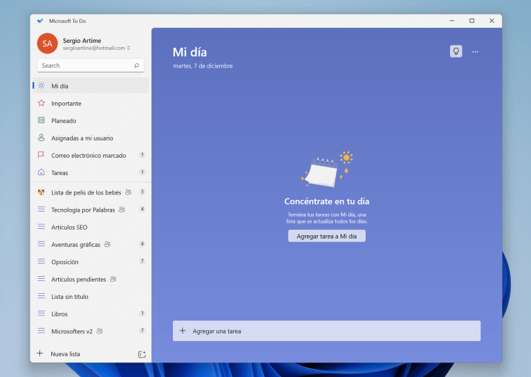 Microsoft To-Do se actualiza y adopta el diseño de Windows 11