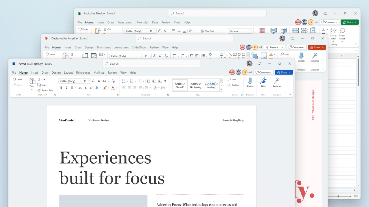 Nuevo diseño de Microsoft Office para Windows 11.