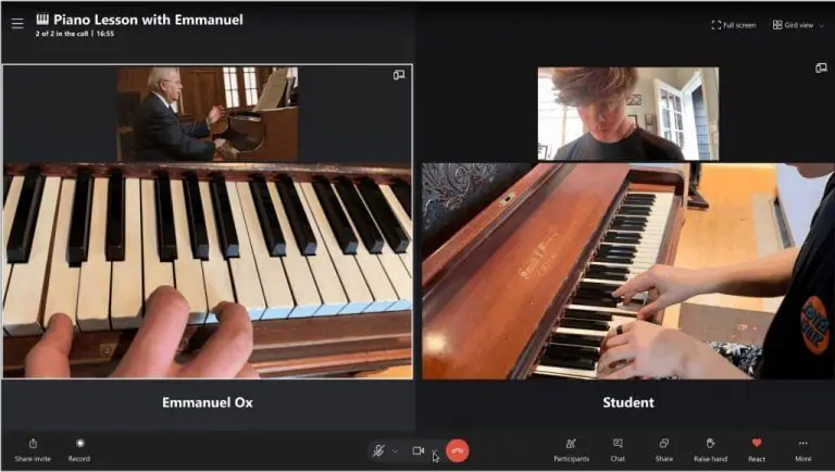 Aprendiendo a tocar el piano con Twincam en Skype