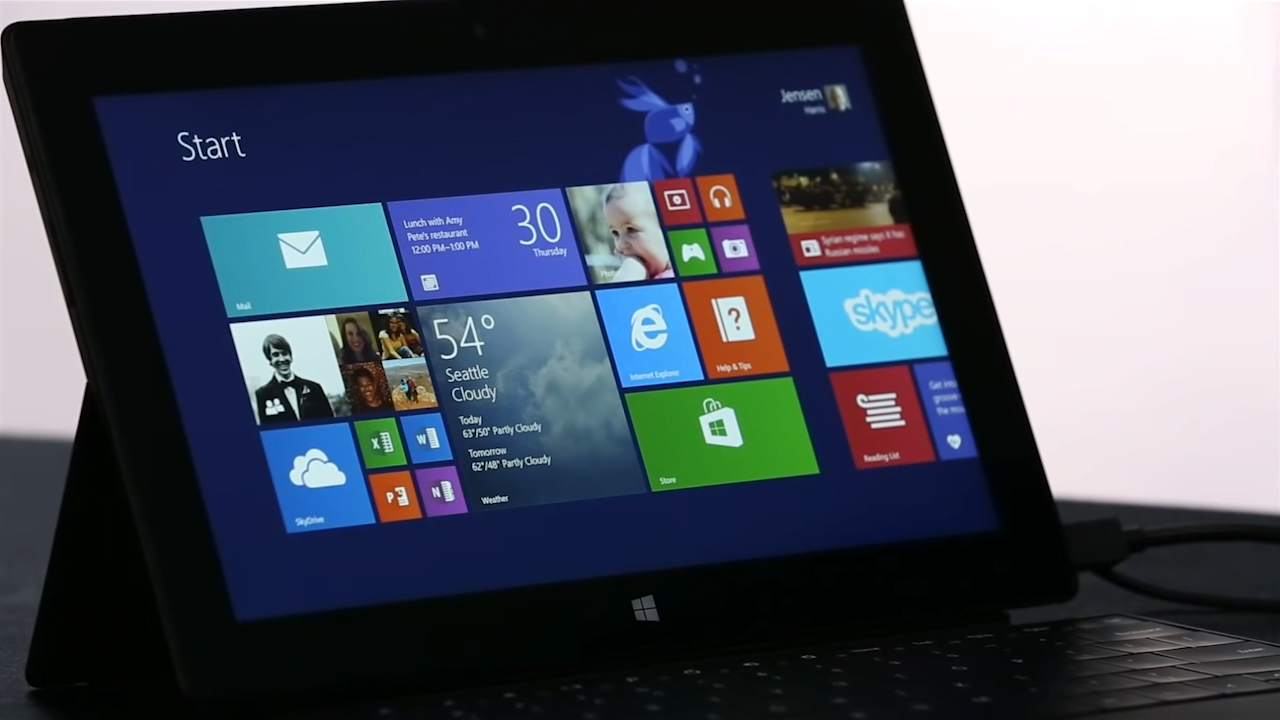 Windows 8.1 en una Surface.