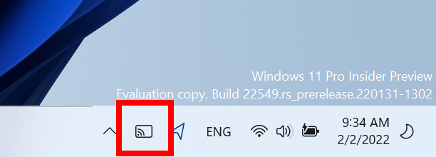 Icono de emisión en Windows 11