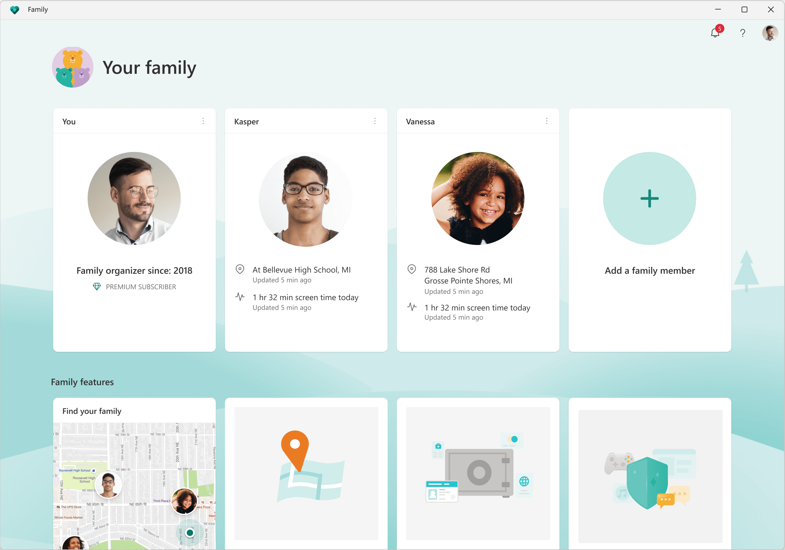 Aplicación Microsoft Family