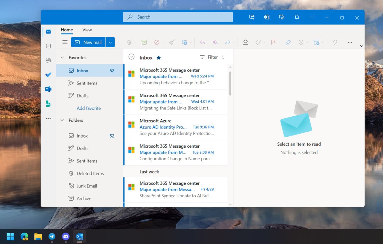 Image of One Outlook, the new Mail client that will come to Windows