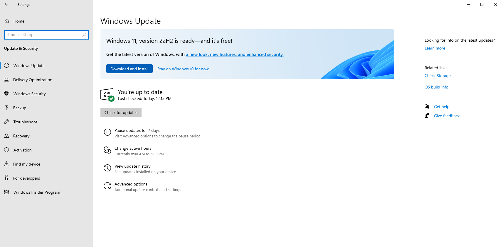 Windows 11 Versión 22H2 disponible en Windows Update desde Windows 10