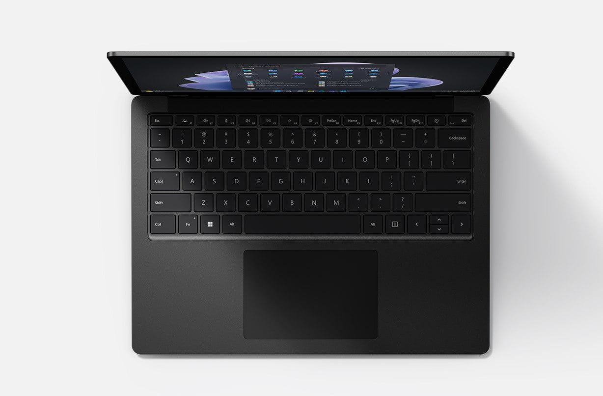 Vista superior del teclado de Surface Laptop 5