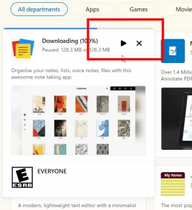 Instalar desde resultados de búsqueda Microsoft Store