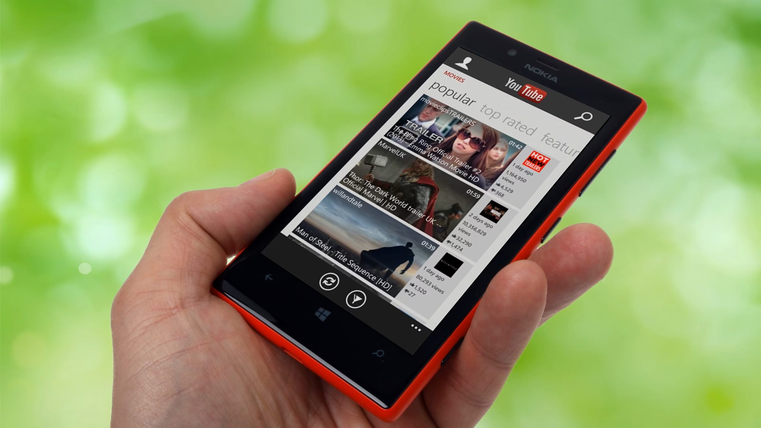 Aplicación de YouTube para Windows Phone