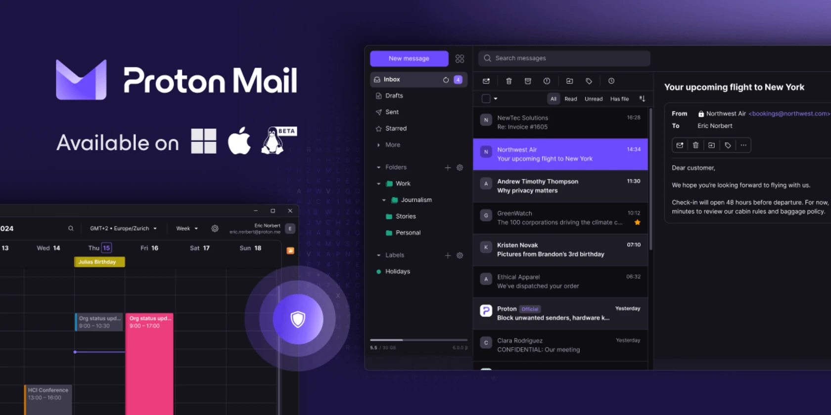 Proton Mail llega a Windows y macOS